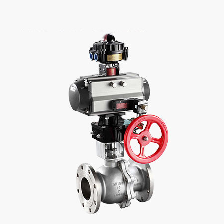 气动带手动法兰球阀