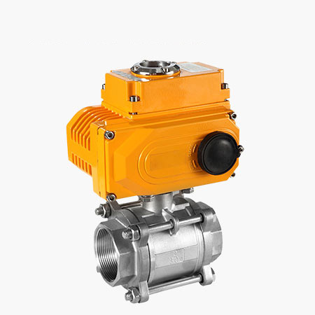 电动三片式丝扣球阀